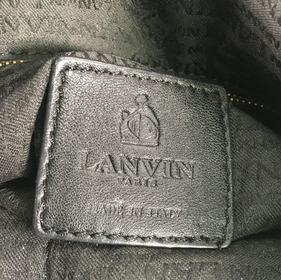 LANVIN Paris Vintage soft black Italian leather Lanvin purse - Picture 11 of 14